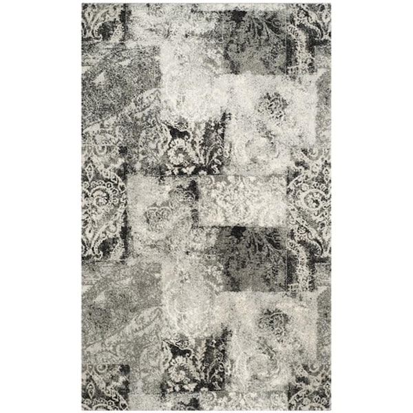 Safavieh 5 x 8 ft. Rectangle Retro Power Loomed RugCream & Grey RET2137-1180-5 - main
